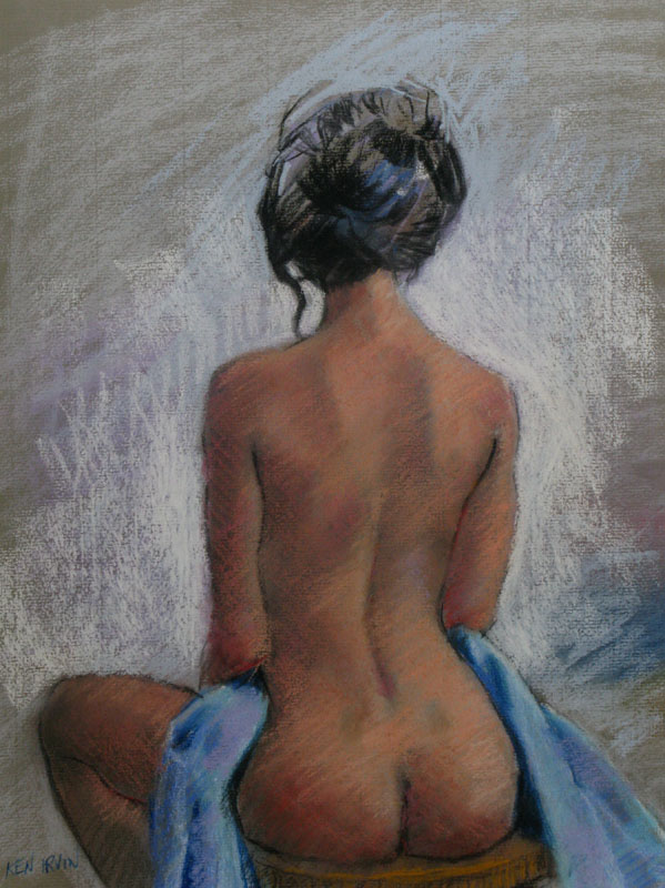 Electric Blue pastel on paper