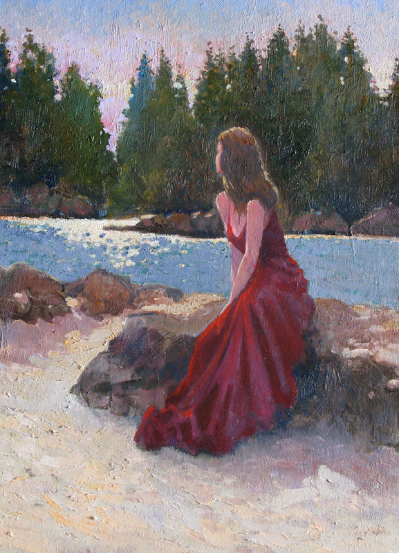 Sunset Austria oil on canvas